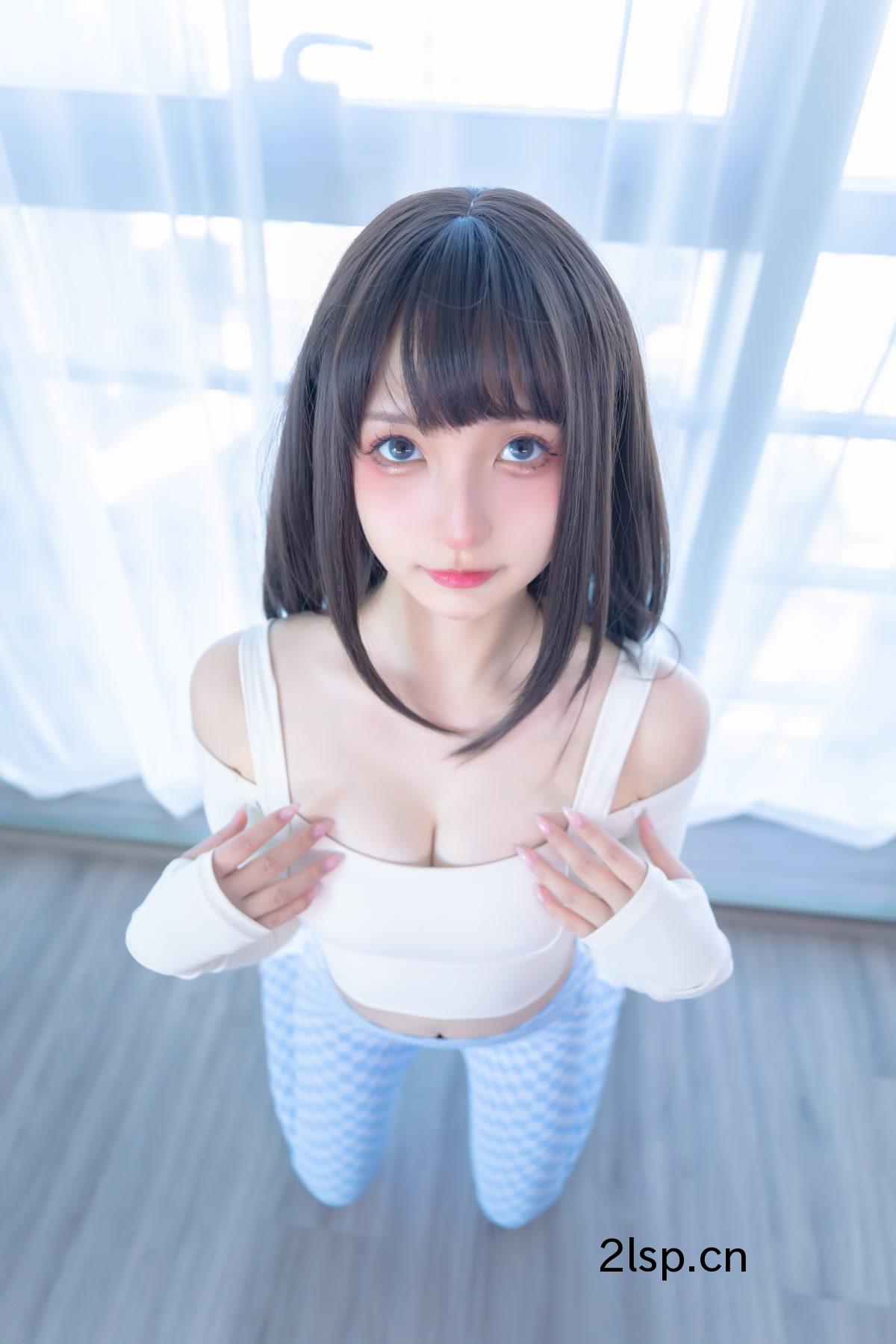 Coser@神楽坂真冬Vol.083蓝白格